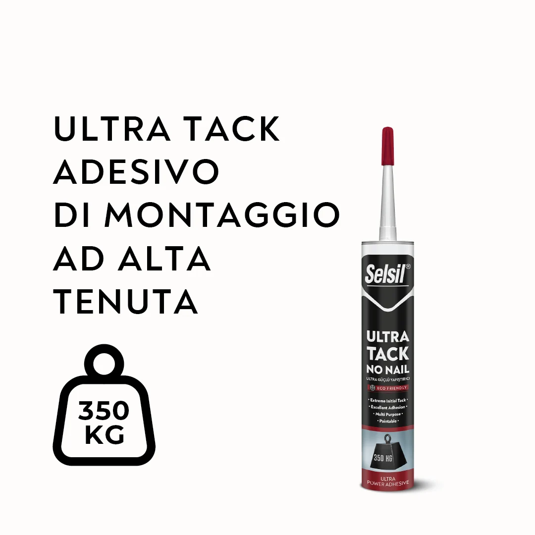 Selsil Ultra Tack, adesivo da montaggio ad alta tenuta: 350 kg
