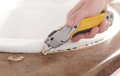 Removing silicone from a bathroom