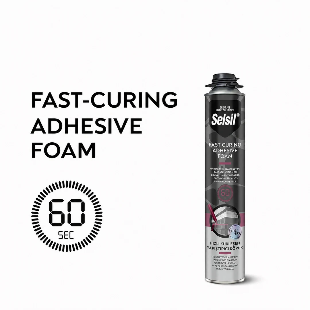 Fast-curing adhesive foam