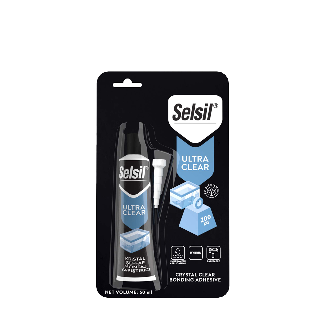 Ultra Clear Kristal Şeffaf Montaj Yapıştırıcı 50ml ürün ambalajı